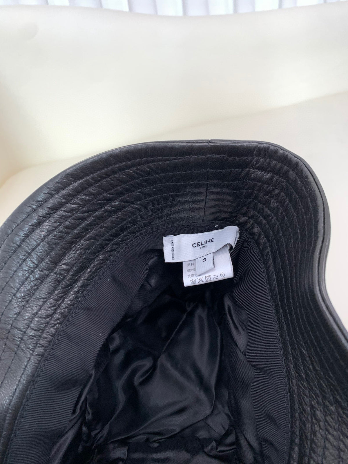 Celine Women's Leather Plaid Fisherman's Hat #96735