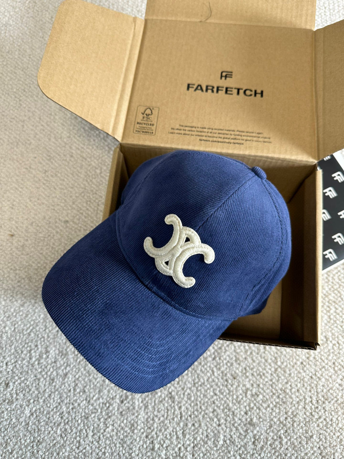 Celine Genderless Triomphe Baseball Cap In Cotton Hat #97148