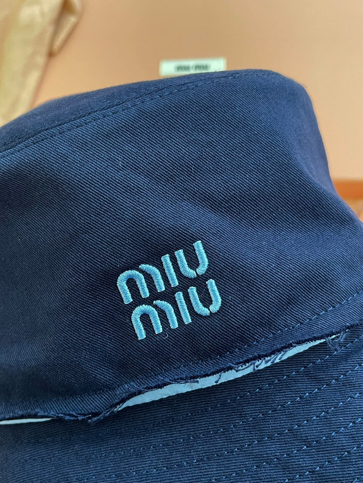 MiuMiu Men's And Women's Spring/summer Fashion Casual Color Block Logo Embroidered Pattern Canvas Patchwork Design Fisherman's Hat Hat Accessories #79399