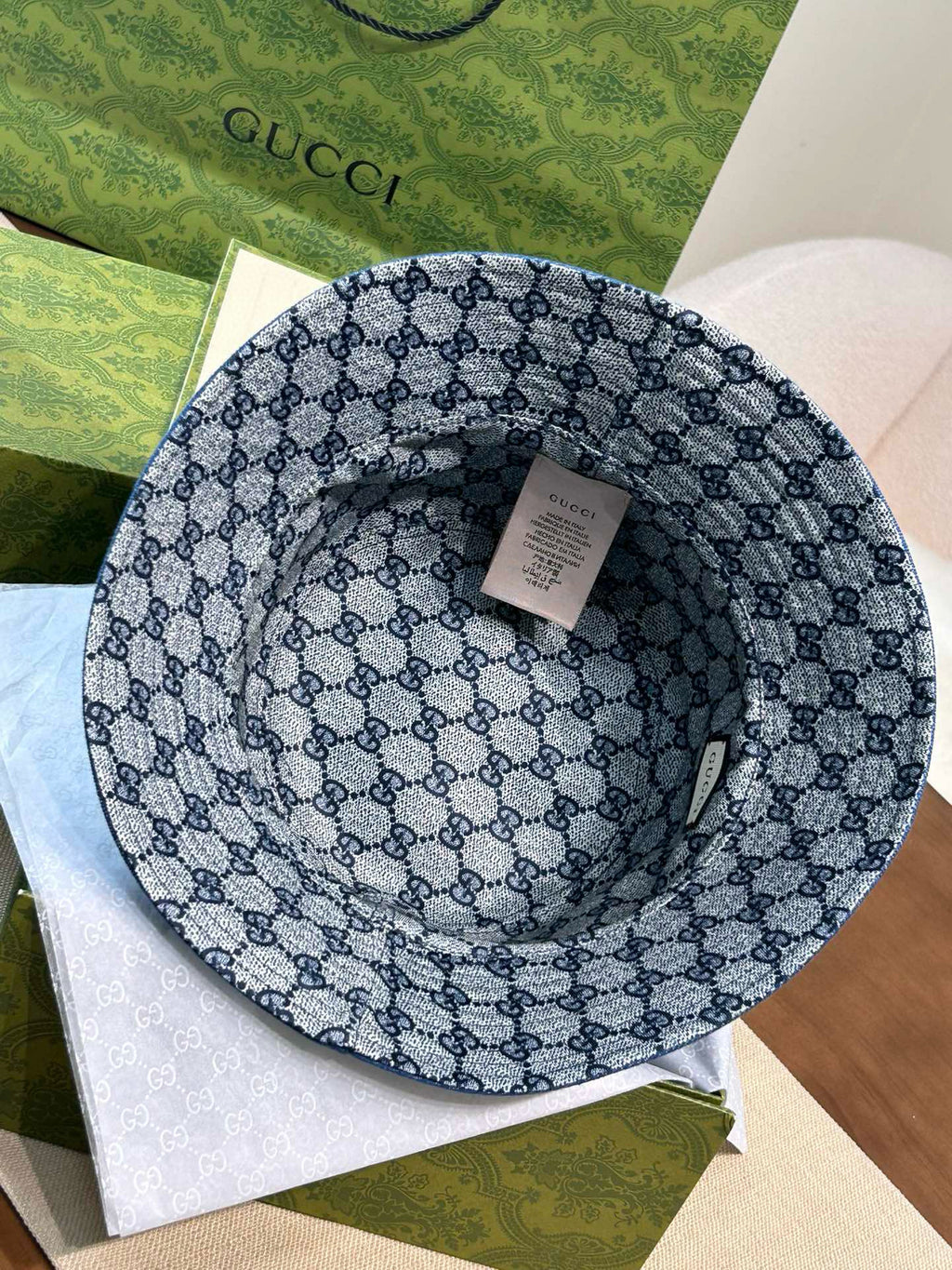 Gucci Women's Solid Color Monogrammed Cowboy Fisherman's Hat Cap #76444