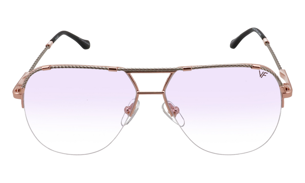 Blanco Half Rim 24KT Two-Tone Rose / White Gold / Purple Gradient Photochromatic HRBA2 0009 2D3