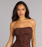 Mood Set Strapless Ruffled Mini Dress
