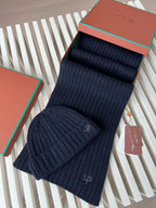 Loro Piana Cashmere Knit Hat Scarf Set #6664