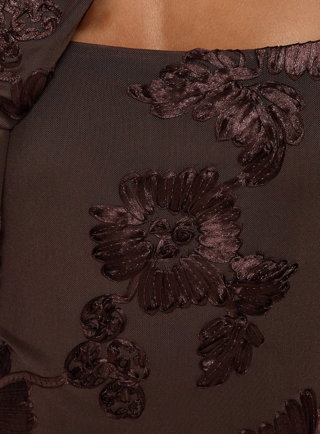 Better Love Long Sleeve Mini Dress Chocolate Floral