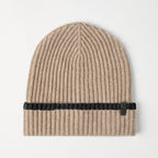 Brunello Cucinelli Women's Fall/Winter Striped Solid Color Cashmere English Rib Knit Beanie With Monili Casual Hat Cap Ngvp #2524
