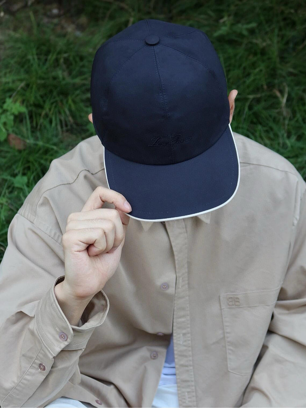 Loro Piana Men's Solid Color Letter Logo Embroidery Cotton Couple Style Duck Cap Hats #71494
