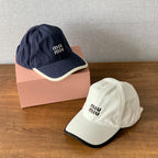MiuMiu Men's and Women's Colorblocking Embroidered Lettered Duck Hat Cap #76438