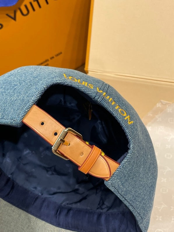 Louis Vuitton Men's And Women's Spring/Fall Fashion Casual Classic Vintage Floral Pattern Denim Baseball Cap Duckbill Cap Hat #78722