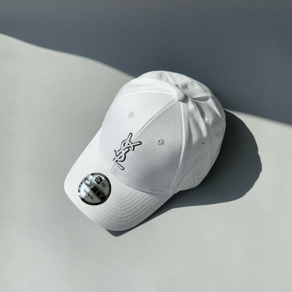 SAINT LAURENT Men's and Women's Solid Color Embroidered Logo Pattern Cotton Duck Tongue Cap Hat #98381