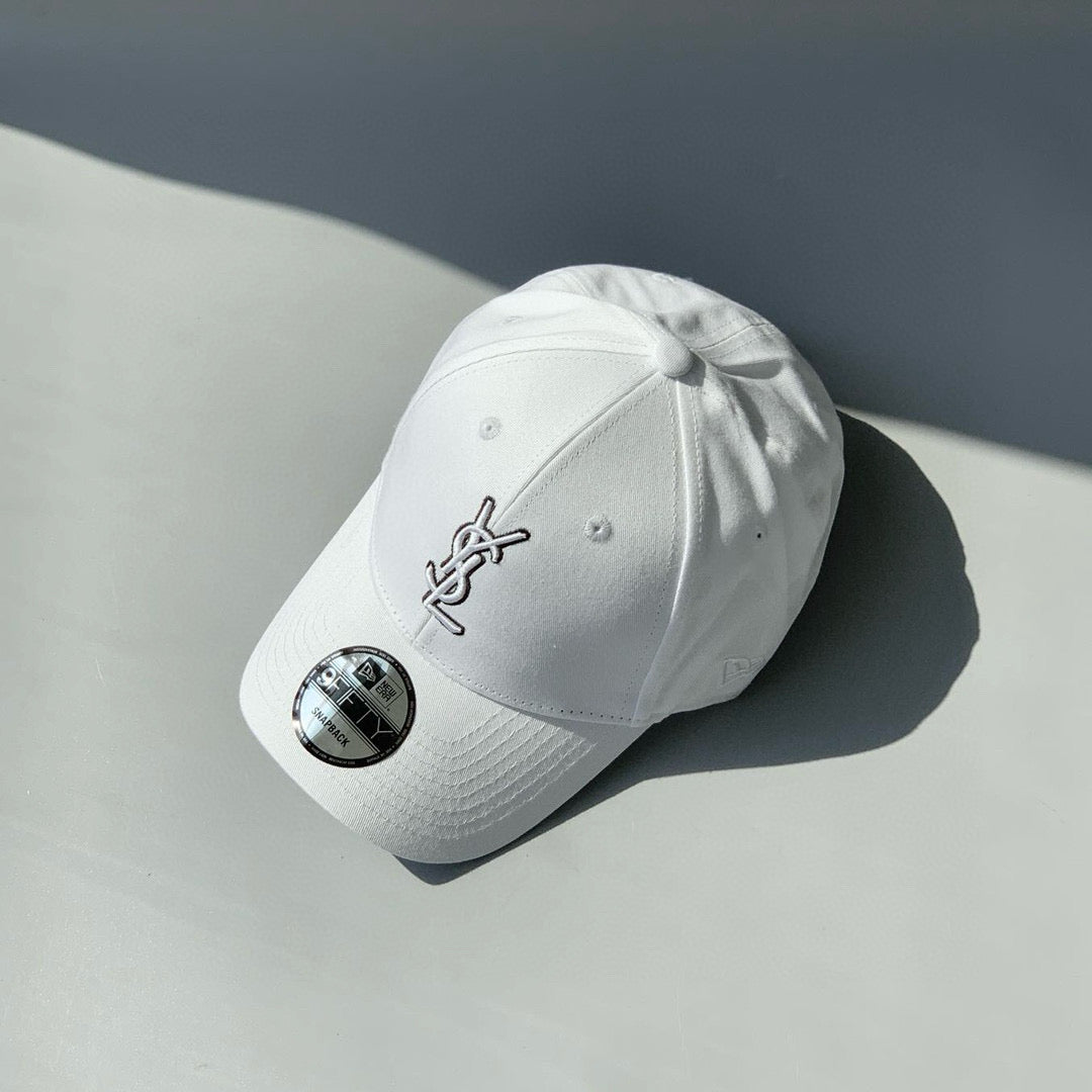 SAINT LAURENT Men's and Women's Solid Color Embroidered Logo Pattern Cotton Duck Tongue Cap Hat #98381