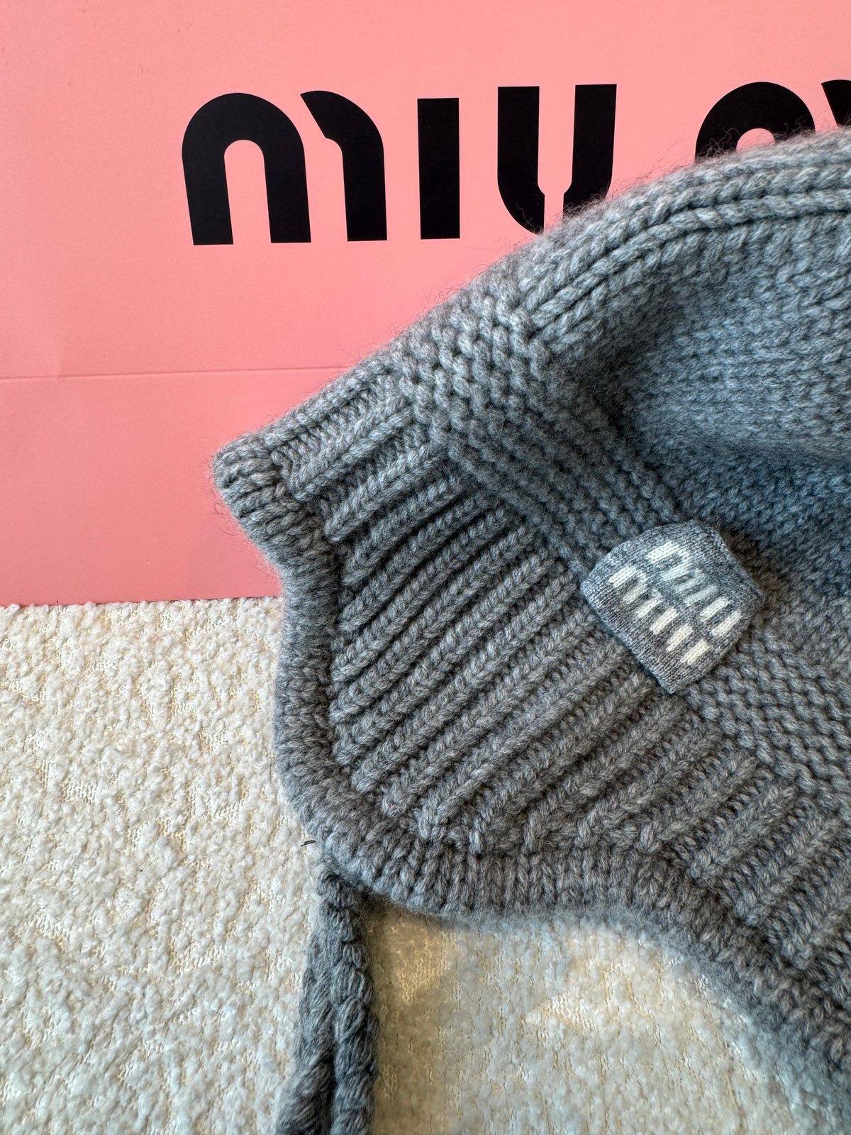 MiuMiu Wool and Cashmere Hat Gray #334924