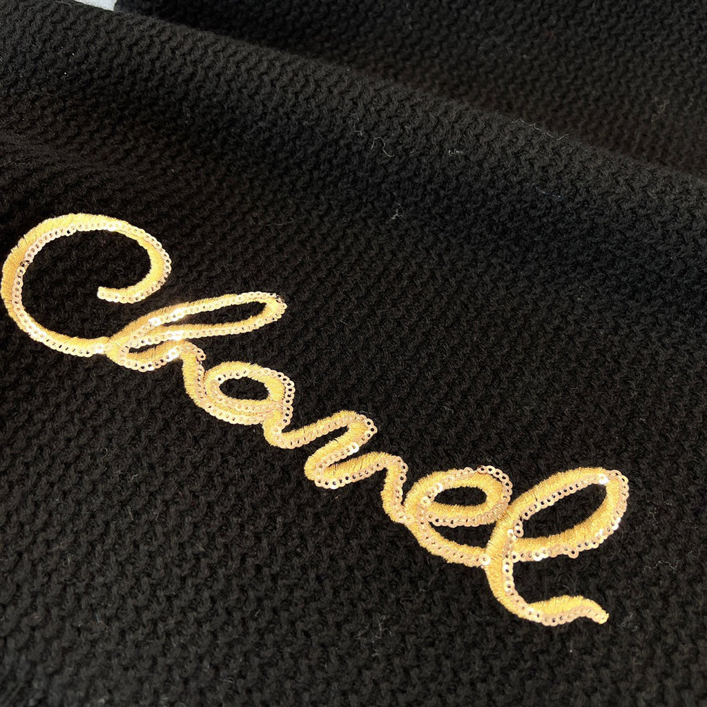 Chanel Cashmere Knit Hat Gloves Scarf #96642