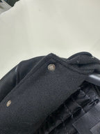 Givenchy Leather Wool Long Sleeve Hooded Zip Split Hat Jacket #1432