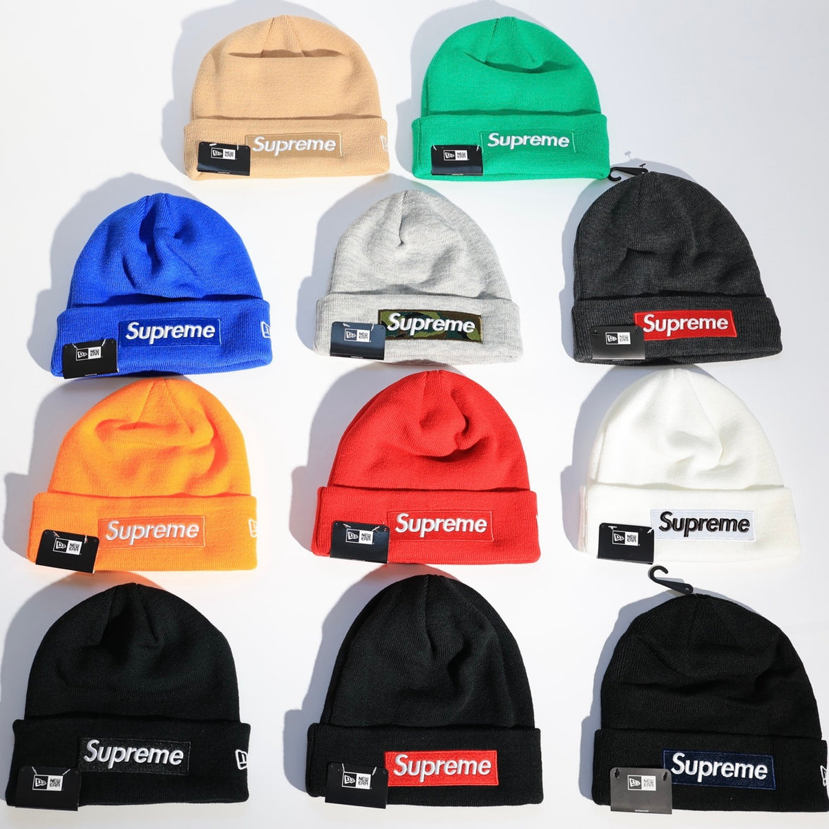 Supreme X New era box Logo Beanie Classic Embroidered Cold Hat #375609