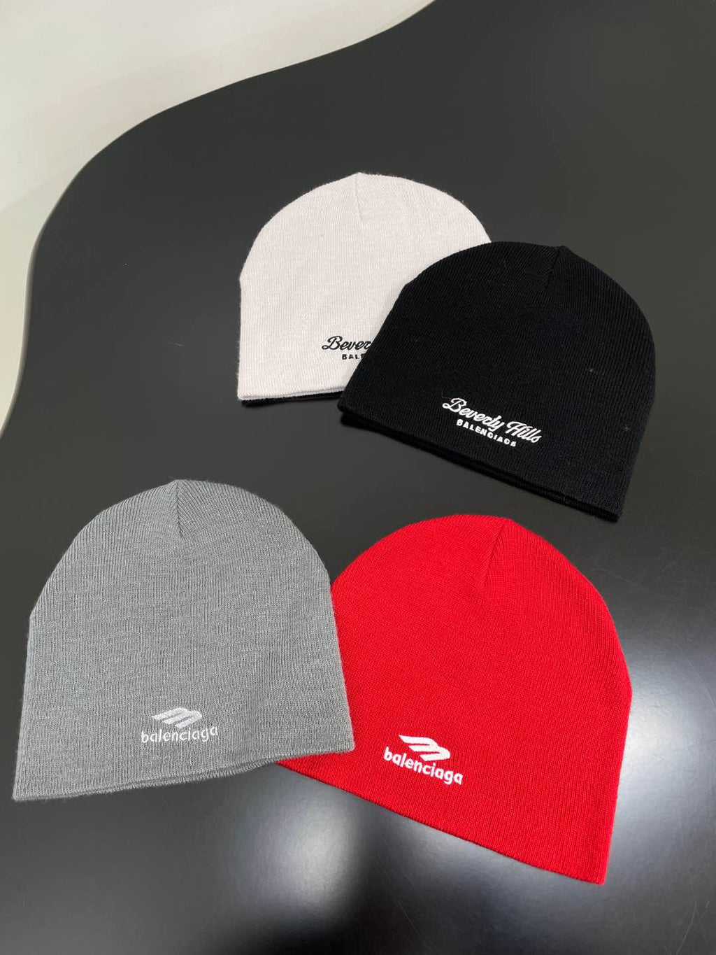 Balenciaga Men's And Women's Fall And Winter Logo Letter Printing Ribbed Knit Cotton Fleece Hat Cap #74853