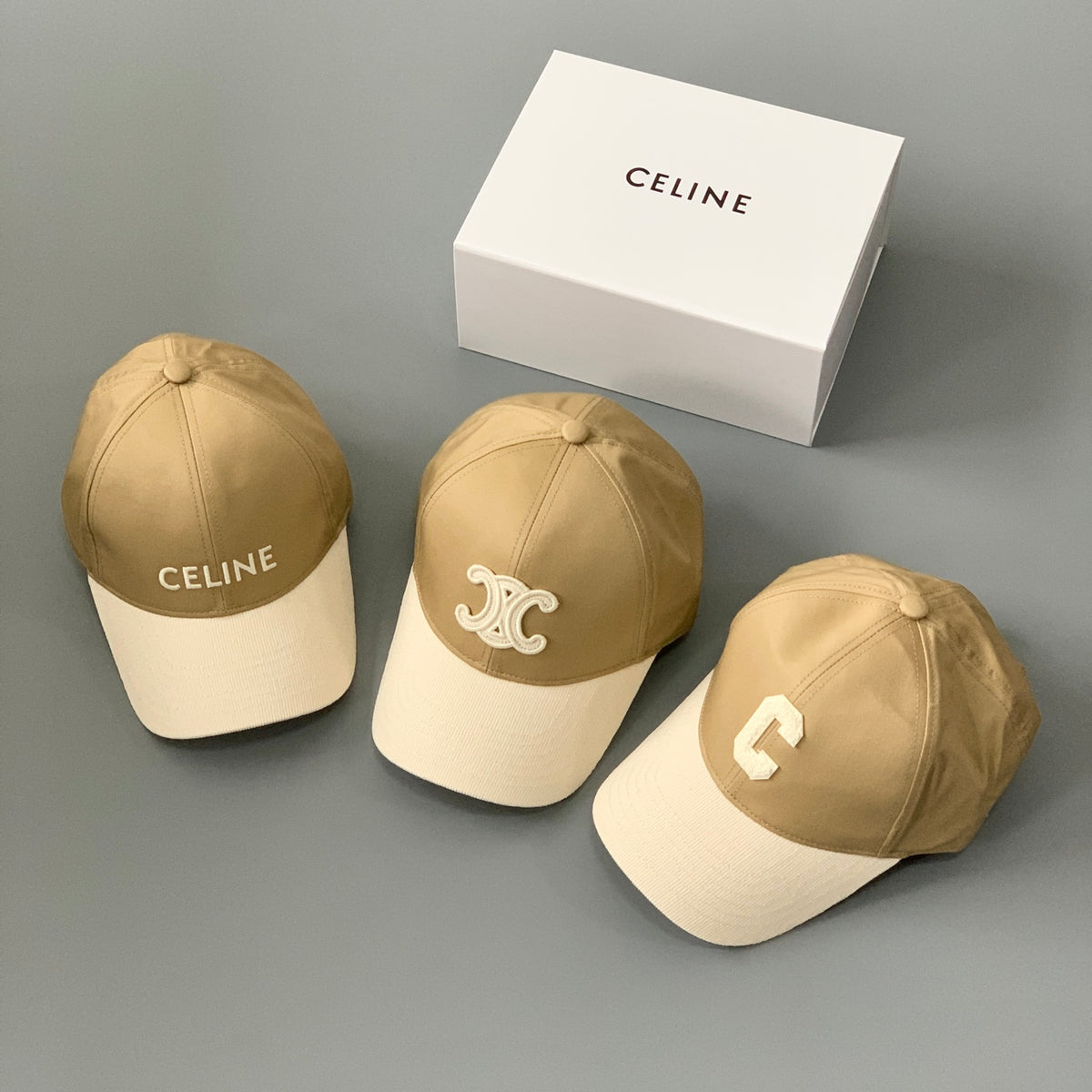 Celine Men's Women's Fashion Retro Letter Embroidery Baseball Cap Solid Color Casual Duck Tongue Hat #75295