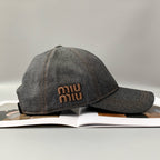 MiuMiu Men's and Women's Logo Embroidered Black Cowboy Fisherman's Cap Baseball Hat #98957