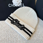 Chanel Women's Fall And Winter Black And White Gray Temperament Warm Winter Accessories Scarf Hat Gloves Fashion Trend Set #81628