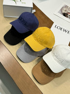 Loewe Men's And Women's Solid Color Embroidered Letter Print Cotton Baseball Cap Hat #77235