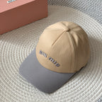 MiuMiu Men's and Women's Colorblocking Embroidered Lettered Duck Hat Cap #76282
