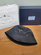 Prada Men's And Women's Fashion Casual Solid Color Triangle Logo Recycled Nylon Fisherman's Hat Style Hat Accessories #78682