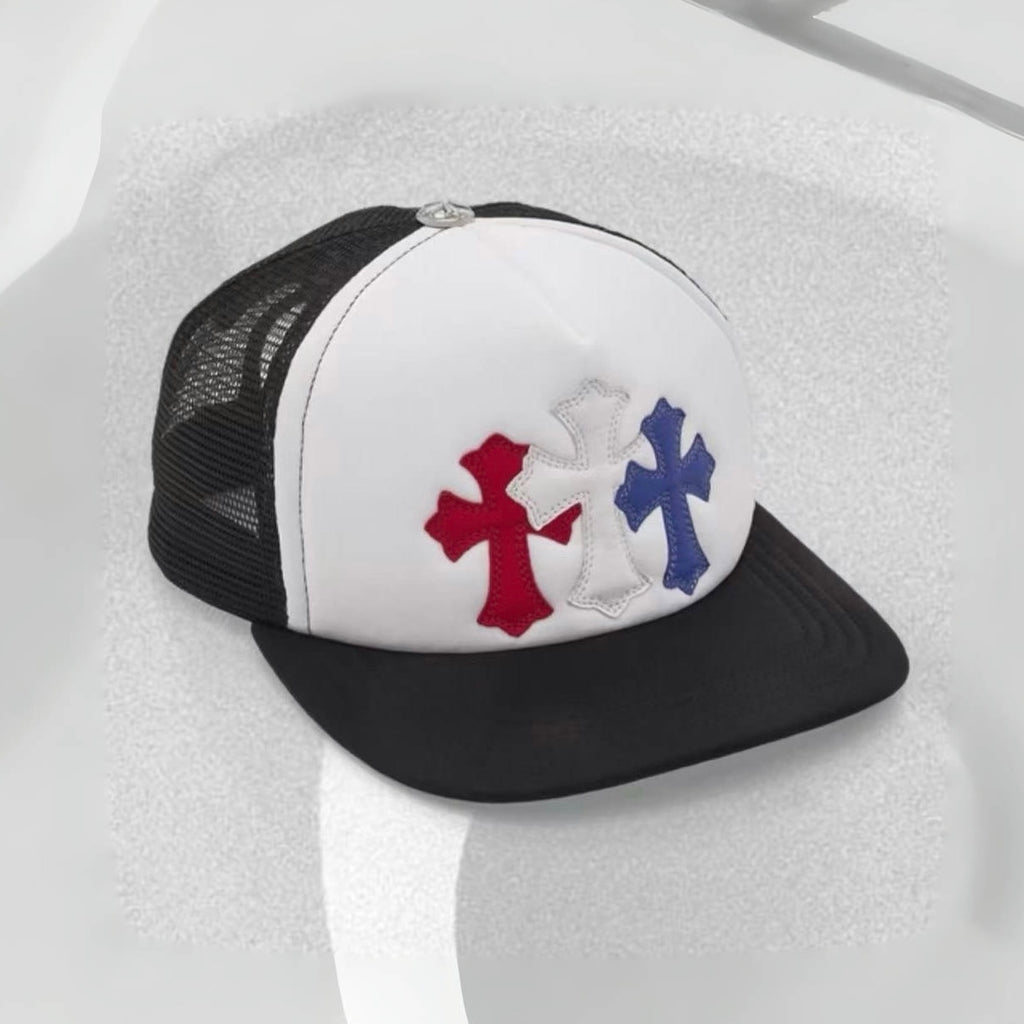 Chrome Hearts Men's And Women's Spring/fall Fashion Casual Leather-trimmed Cap With Silver Buckle Baseball Cap With Visor Hats  Accessories #78542