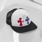 Chrome Hearts Men's And Women's Spring/fall Fashion Casual Leather-trimmed Cap With Silver Buckle Baseball Cap With Visor Hats  Accessories #78542