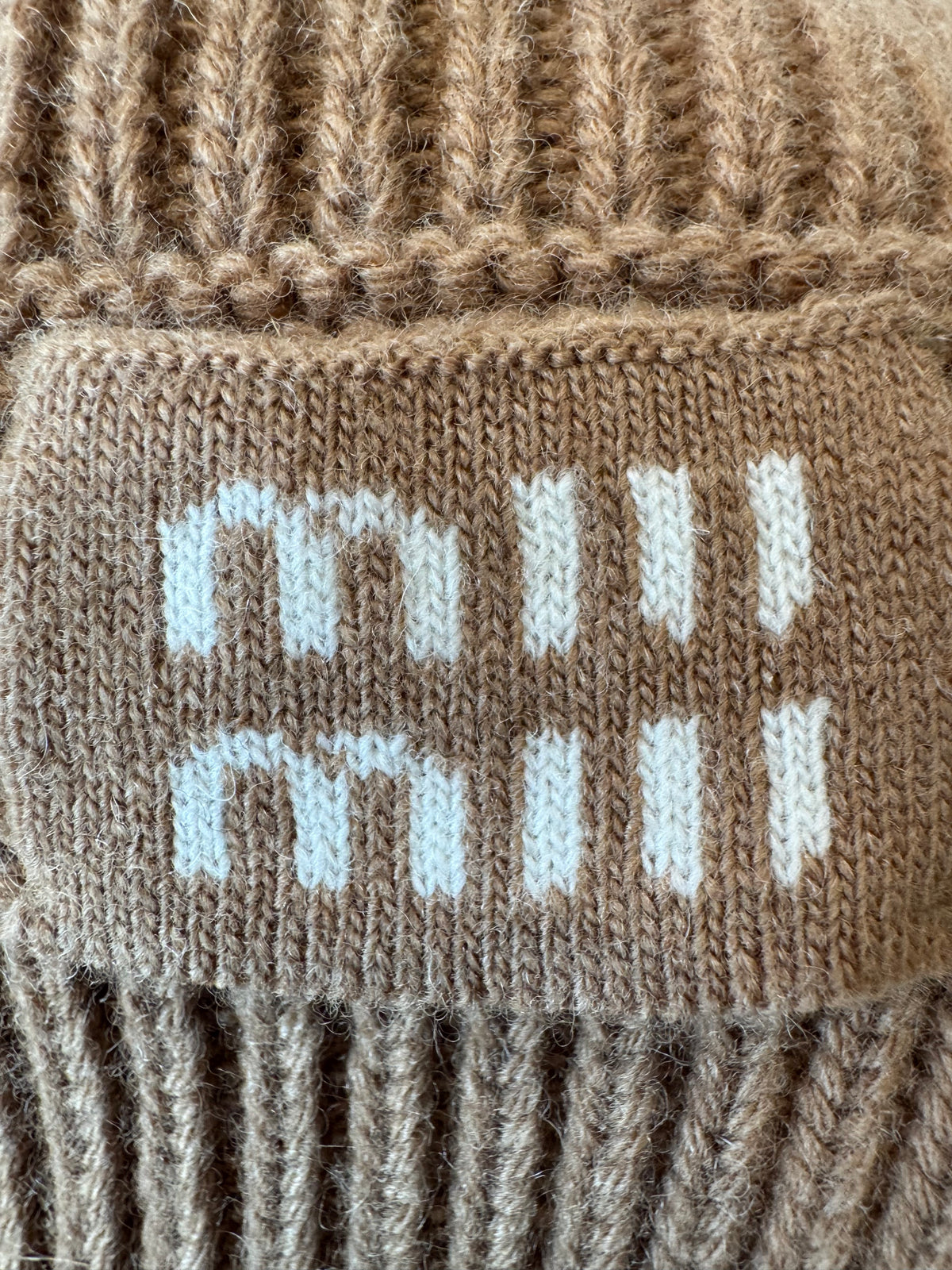 MiuMiu Camel Brown Wool Cashmere And Shearling Trapper Hat #335646