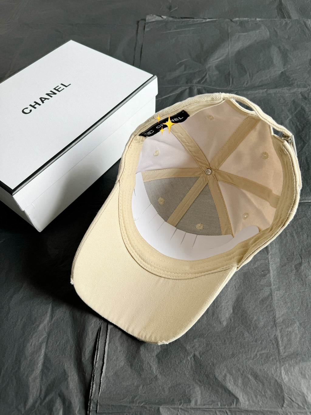 Chanel Women's Beige Embroidered Letter Logo Baseball Cap Fashion Duck Tongue Cap Hat #72418