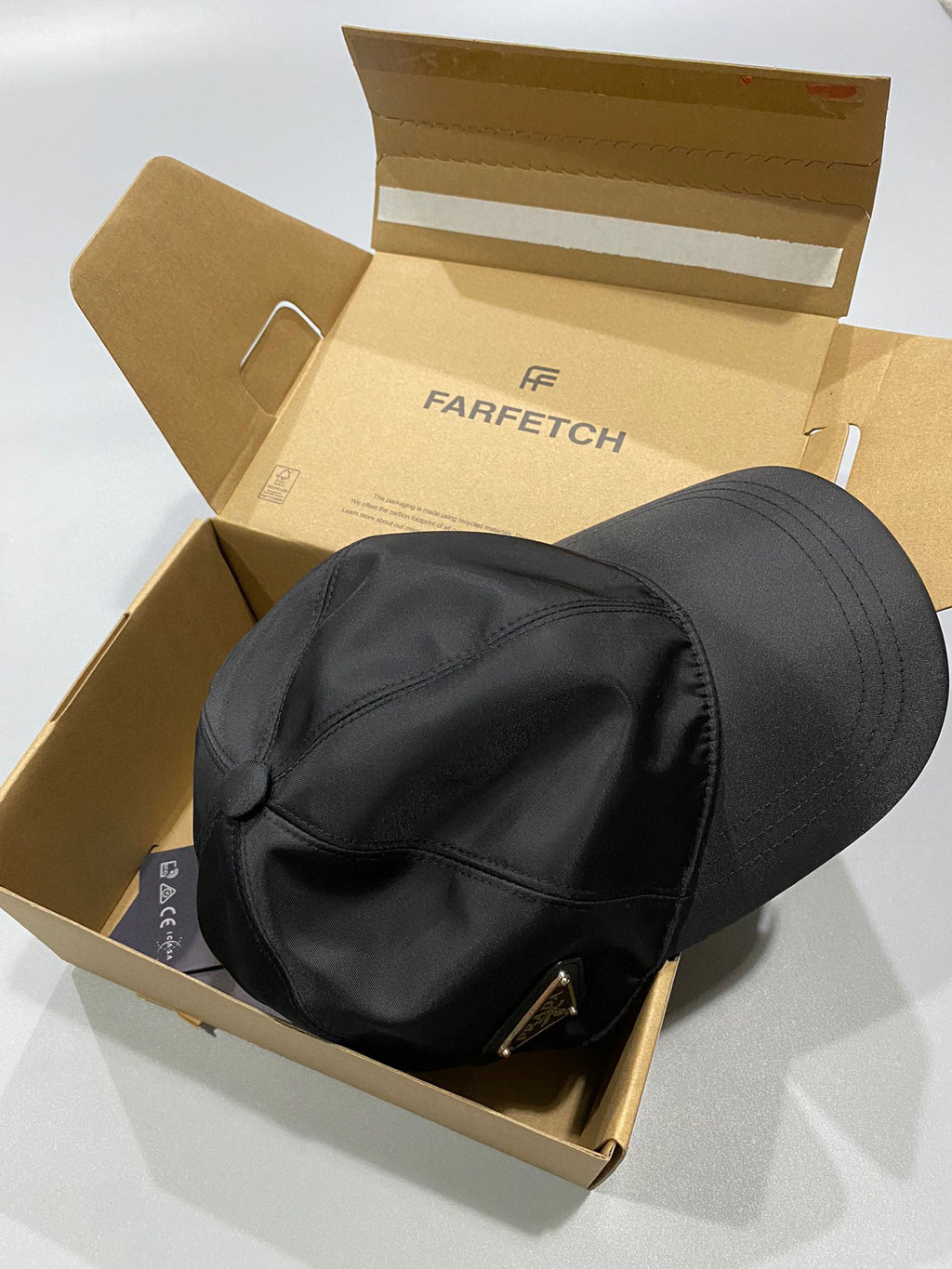 Prada Men's Women's Logo Metal Logo Sun Hat Peaked Cap #51237