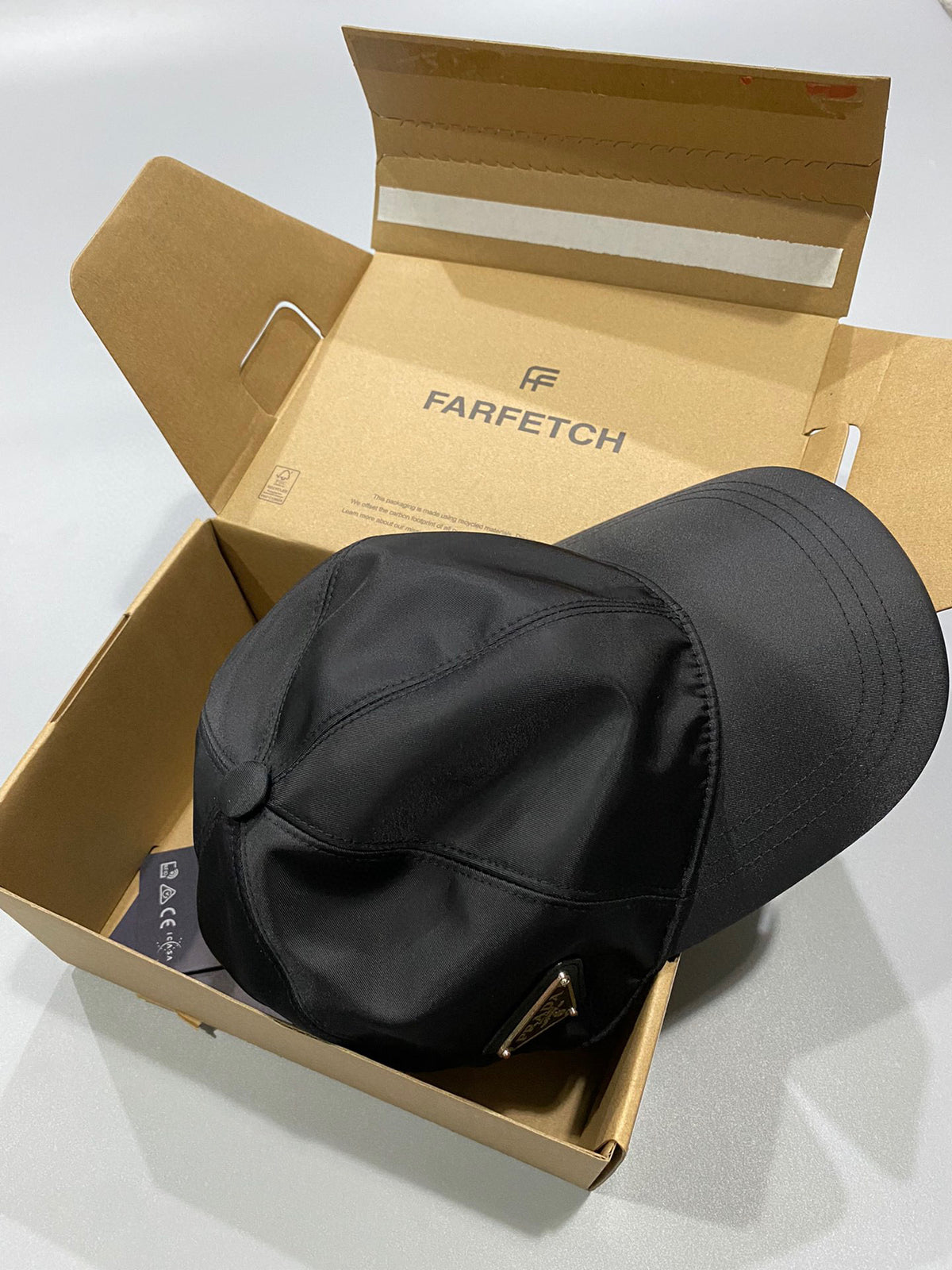 Prada Men's Women's Logo Metal Logo Sun Hat Peaked Cap #51237