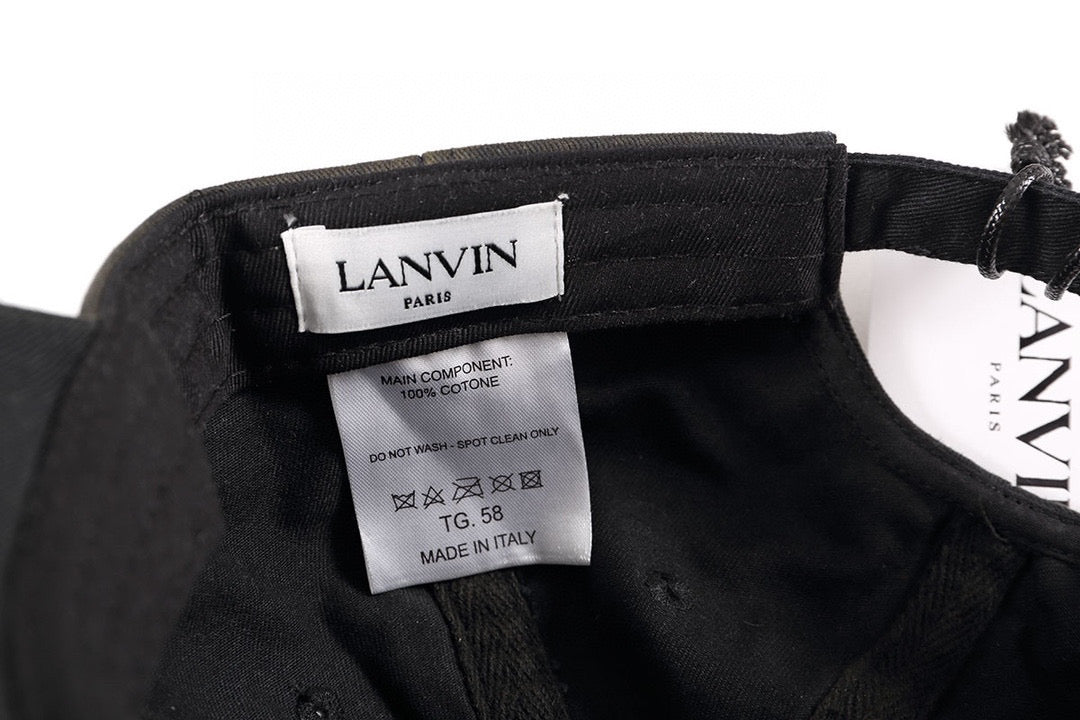Lanvin Green Graffiti Denim Duck Hat Cap #96561