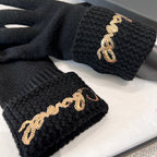 Chanel Cashmere Knit Hat Gloves Scarf #96642