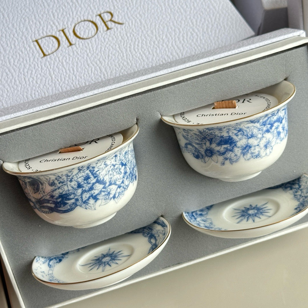 2 Piece Porcelain Tea Cup Candle Gift Set