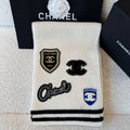 Chanel Women's Fall And Winter Black And White Gray Temperament Warm Winter Accessories Scarf Hat Gloves Fashion Trend Set #81628