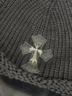 Chrome Hearts Sterling Silver Leather Embellished Cold Hat #333922