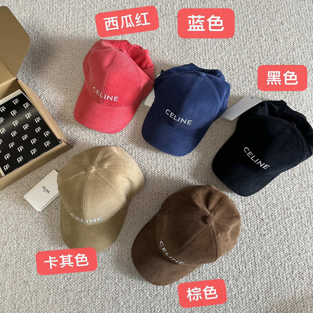 Celine Genderless Triomphe Baseball Cap In Cotton Hat #97148