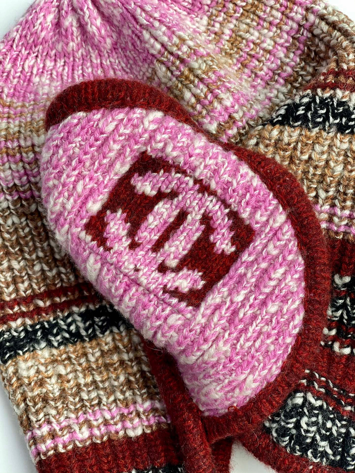Chanel Women's Autumn and Winter Colorblocking Knitted Ski Hat Cap #74565
