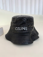 Celine Women's Leather Plaid Fisherman's Hat #96735