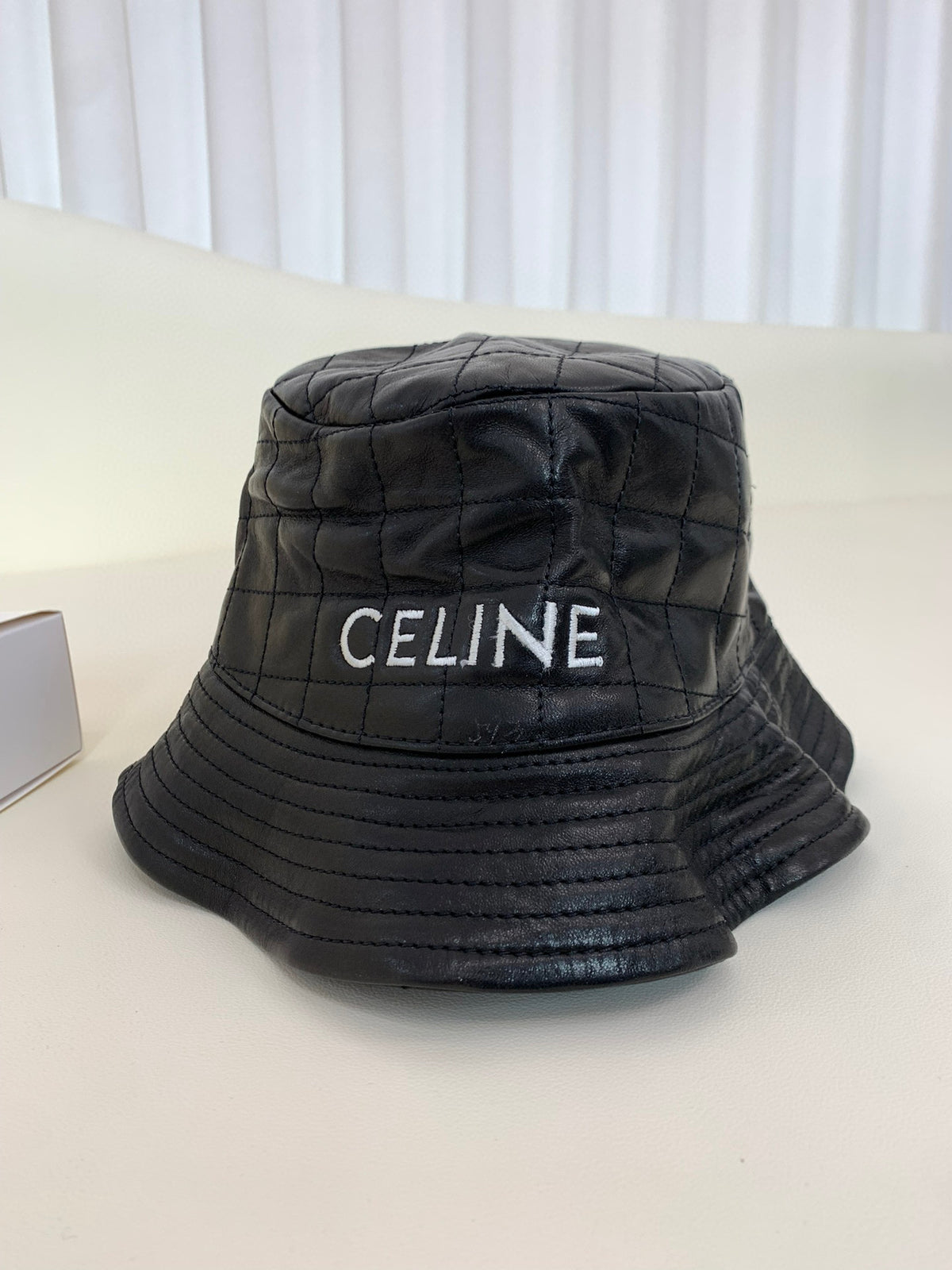 Celine Women's Leather Plaid Fisherman's Hat #96735