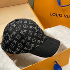 Louis Vuitton Men's And Women's Solid Color Letter Jacquard Cotton Duck Tongue Cap Hat #76291