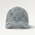 Louis Vuitton Monogram Washed Denim Hat Leather Buckle Fashion Casual Cool Versatile Baseball Hat #71283