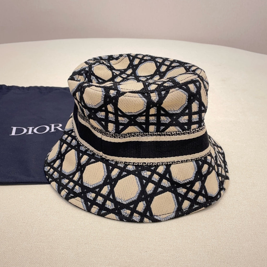 Dior Women's Embroidered Monogrammed Logo Cotton Fisherman's Cap Hat #72152