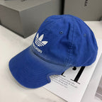Balenciaga Adidas Cap In Blue Washed Embroidered Label Duck Hat #96243