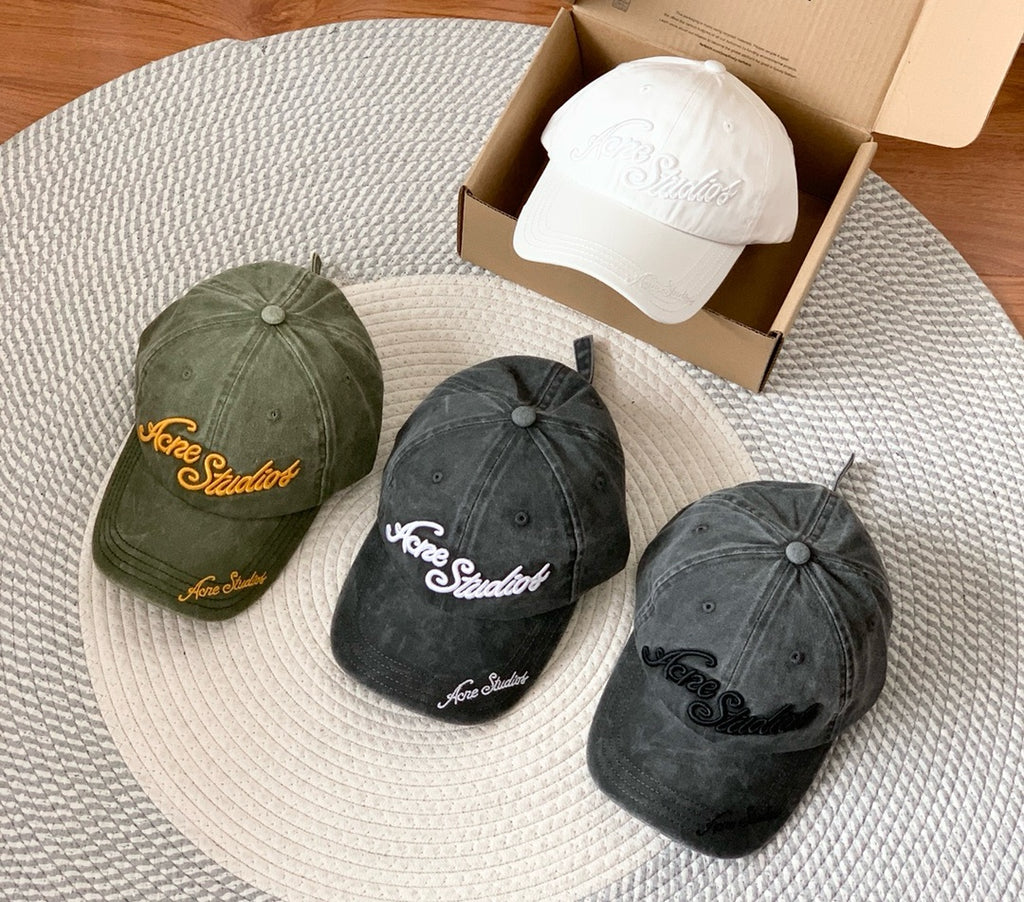 Acne Studios Men's And Women's Solid Color Embroidered Letter Print Cotton Baseball Cap Hat #77755