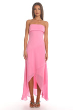 Soria Strapless Maxi Dress Pink