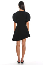 No Strings Puff Sleeve Mini Dress Black