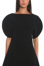 No Strings Puff Sleeve Mini Dress Black