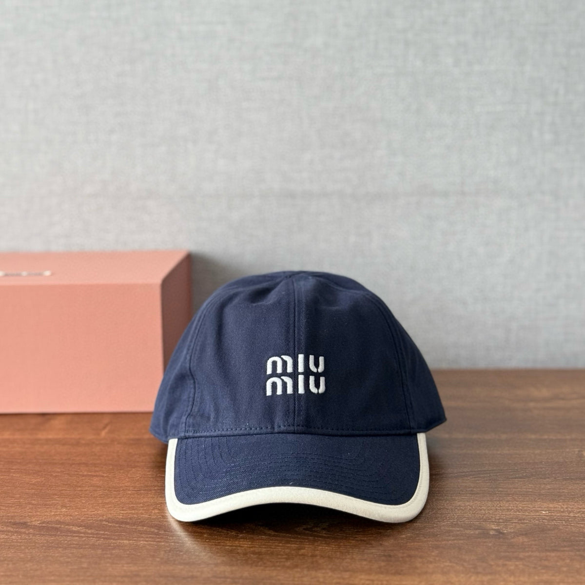 MiuMiu Men's and Women's Colorblocking Embroidered Lettered Duck Hat Cap #76438