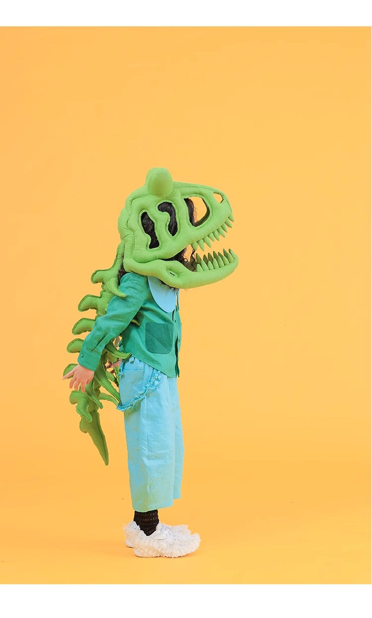 Kid's Fashion Headwear Dinosaur Gift Handmade Custom Solid Color Linen Dinosaur Hat #31321